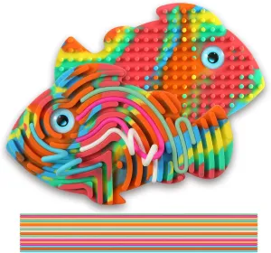 Double Sided Clown Fish Silicone Play Board for Toddlers, 12 x 8 inches