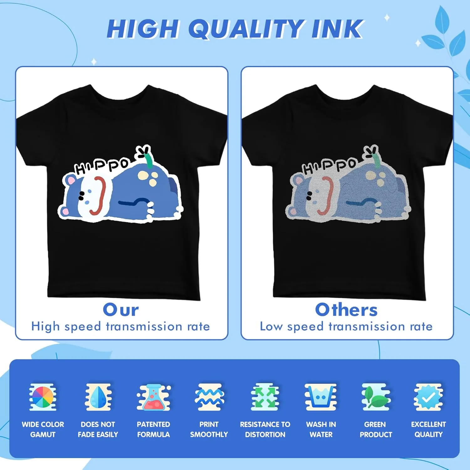 Dtf Ink 1500ml Dtf Printer Ink for ET8550,L1800,XP15000, Bright Colors,DTF Transfer Ink for Pet Film, Refill Ink for P400, P800, P600, DX5, XP600. (250ml x 6, 2Wh BKCMY)