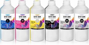 DTF Ink 6000ML DTF Transfer Ink for PET Film, Premium Pigment Ink Refill for P600 P800 DX5 DX7 R1390 XP600 i3200 4720 Printers, High Fluidity & Coverage (1000ML*6, 2W BKCMY)