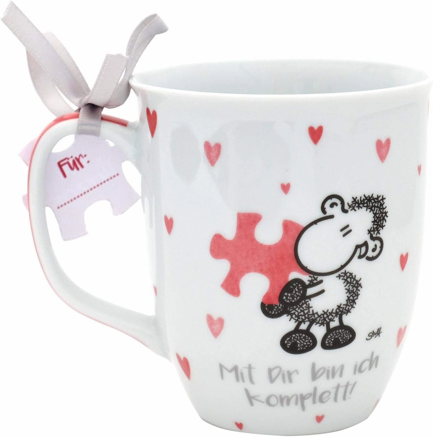 Du & Ich Motif, Coffee and Tea, Saying, Valentine's Day, Heart Cup, 45321 Mug, 1 Stück (1er Pack), red, white
