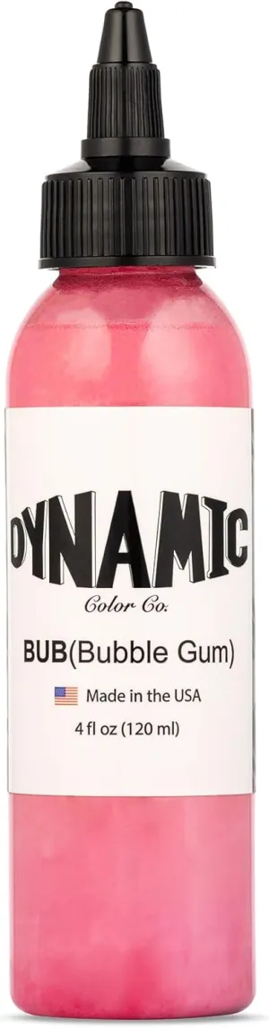 Dynamic Color Co Bubble Gum Tattoo Ink (4oz Bottle): Vibrant, Sterilized, Vegan & USA-Made Since 1990 – Trusted by Artists Worldwide
