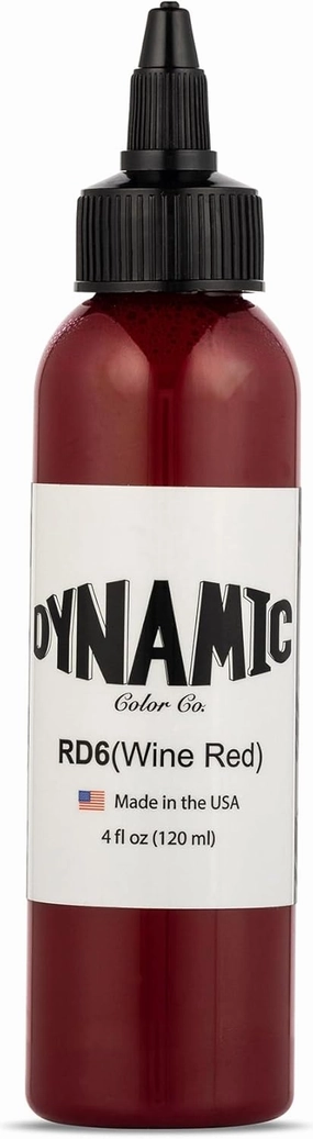 Dynamic Color Co. - Wine Red Color Tattoo Ink, Long Lasting Vivid Color, Sterilized, Made in USA, Since 1990 (4 oz Bottle)