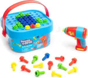Educational Insights Design & Drill Bolt-It Bucket - Construction Toys & Toddler Tools, Kids Tool Set with Real Electric Drill Toy, Take Apart STEM Set, Building Kits and Gifts for Ages 3 