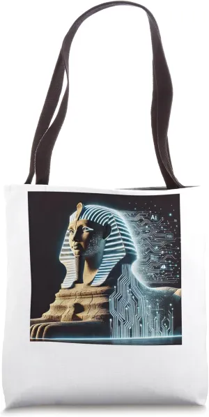 Egypt: Digital Sphinx With AI Knowledge Projections Tote Bag