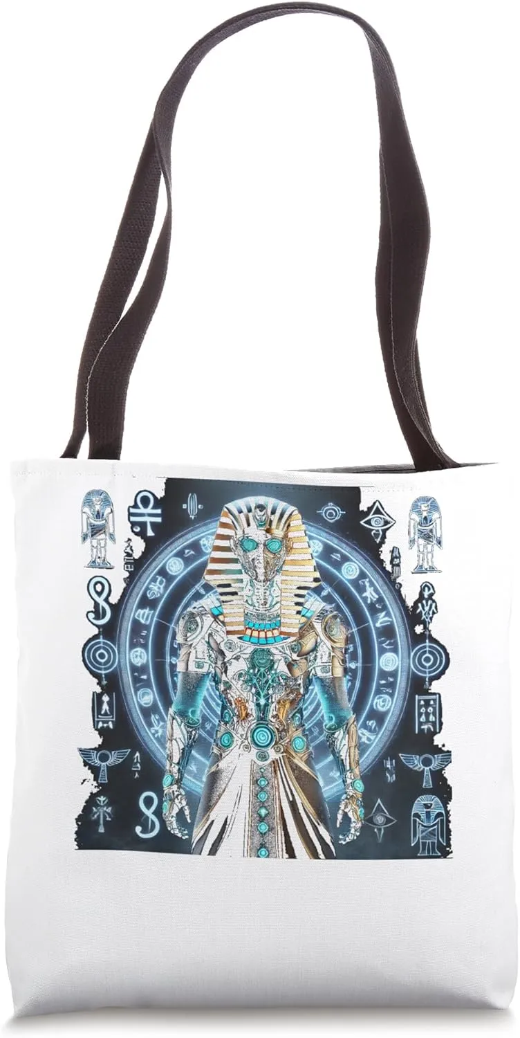 Egypt Pharaoh With Mystical Ancient Symbols Art Tote Bag