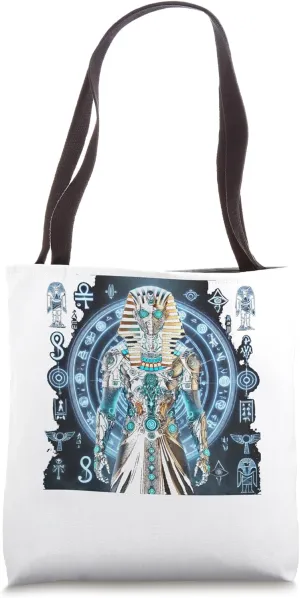 Egypt Pharaoh With Mystical Ancient Symbols Art Tote Bag