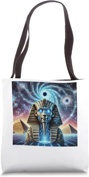 Egypt Sphinx Cybernetic Cosmic SciFi Dreamscape Art Tote Bag