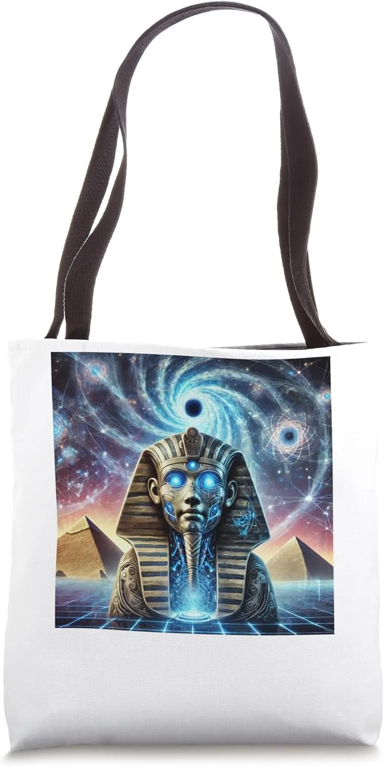 Egypt Sphinx Cybernetic Cosmic SciFi Dreamscape Art Tote Bag