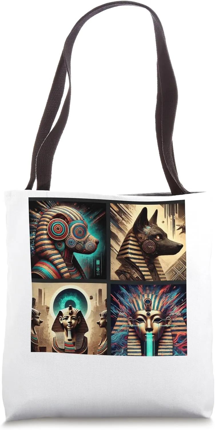 Egypt Stained Glass Horus Vibrant Ancient Symbol Tote Bag