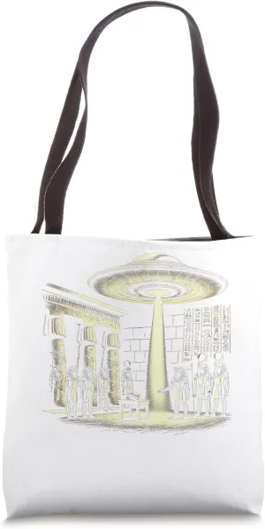 Egypt UFO Akhenaten Ancient Aliens Pharaoh Light Tote Bag