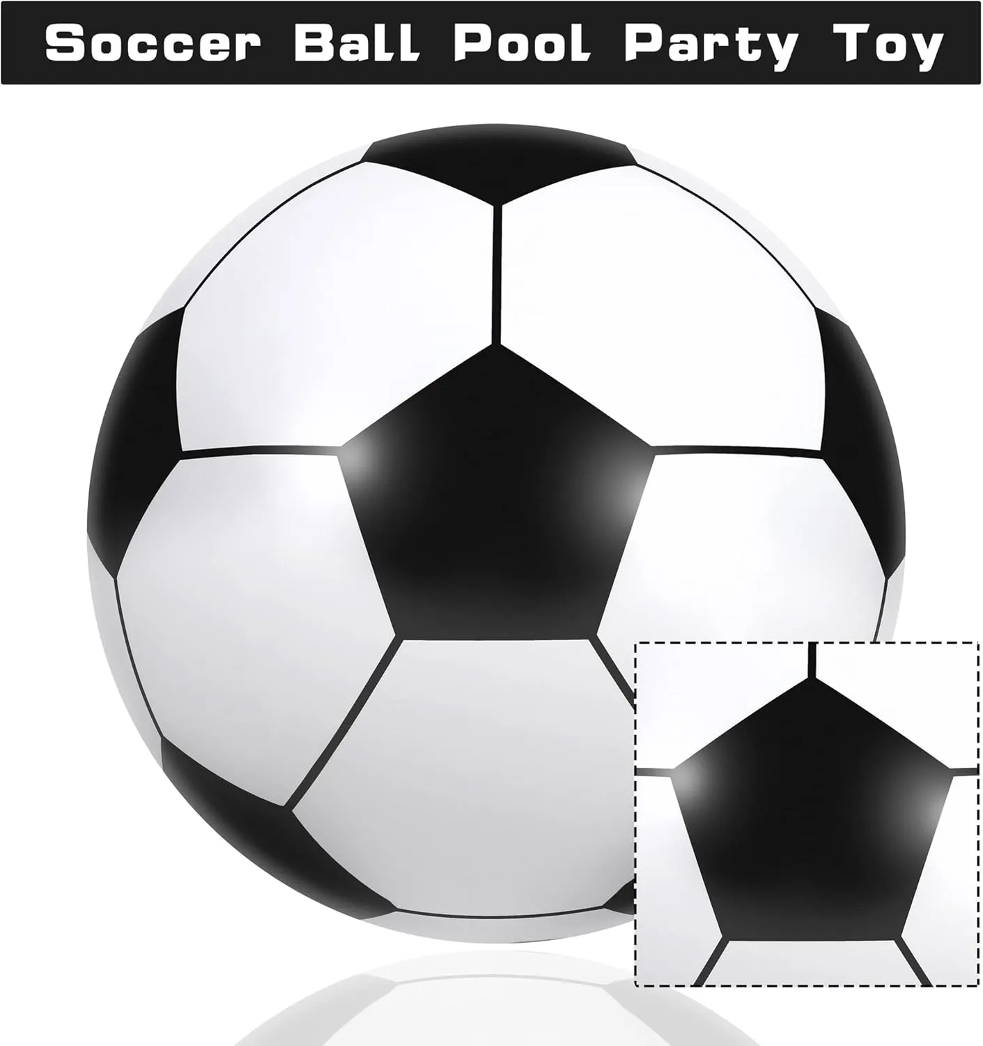 Elcoho 60 Inch Inflatable Beach Ball Jumbo Inflatable Soccer Ball Pool Party Decoration Toy Beach Toy for Water Sports Games Party Supplies Family Gathering