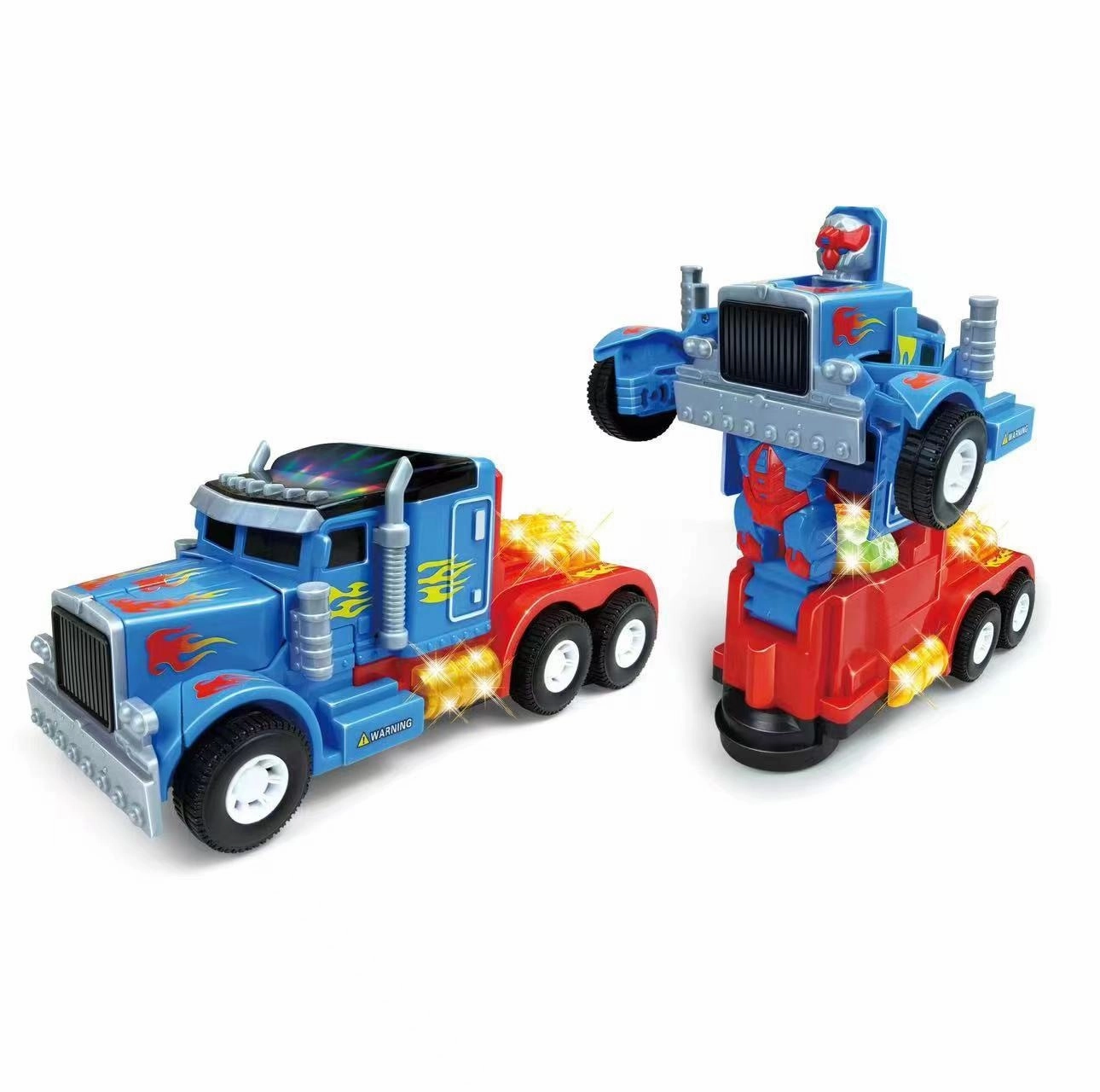 Electric Transforming Robot Toy Car with Lights and Music (Need 3pcs AA Batteries)