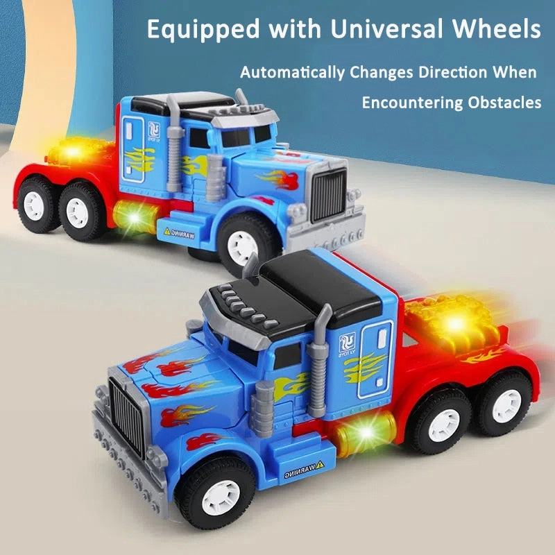Electric Transforming Robot Toy Car with Lights and Music (Need 3pcs AA Batteries)