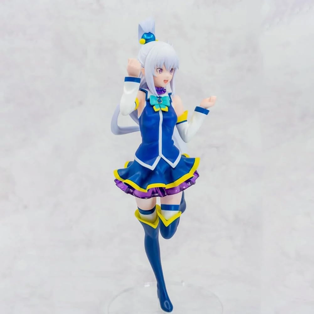 Emilia Action Figure Cute Anime Figurine Girl 20cm Handmade PVC Model Emilia Statue Desktop Decoration Collectibles Gift for Fans