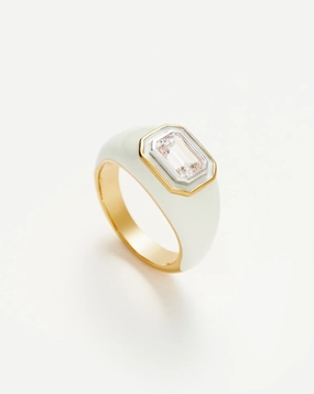 Enamel & Stone Dome Statement Ring