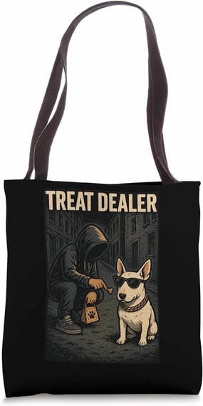 English Bull Terrier Treat Dealer Parody Humor Dog Lover Tote Bag