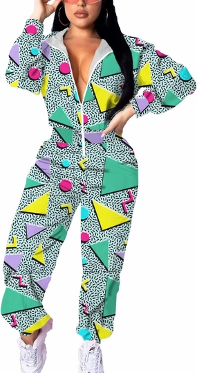 EOSIEDUR Women's Pullover Hoodies Jumpsuit Zipper Jacket Windbreaker Elastic Waistband Pants One Piece Outfits Tracksuit Set