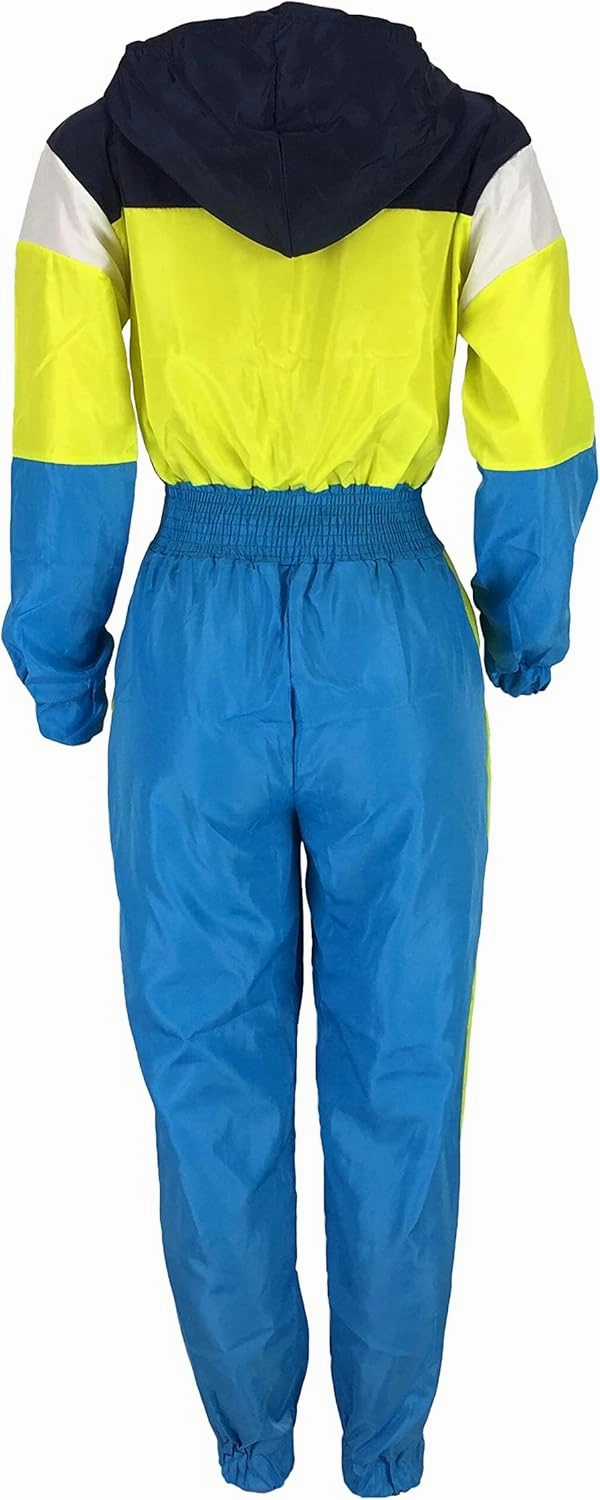 EOSIEDUR Women's Pullover Hoodies Jumpsuit Zipper Jacket Windbreaker Elastic Waistband Pants One Piece Outfits Tracksuit Set
