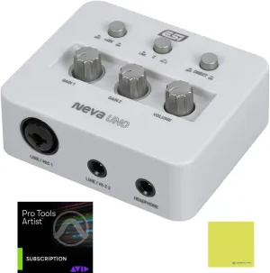 ESI Hitmaker UNO USB Audio Interface Bundle with Pro Tools Recording Software and Liquid Audio Polishing Cloth - Studio Grade Sound for Musician, Producer, Plug & Play for Windows, Mac OS, iOS