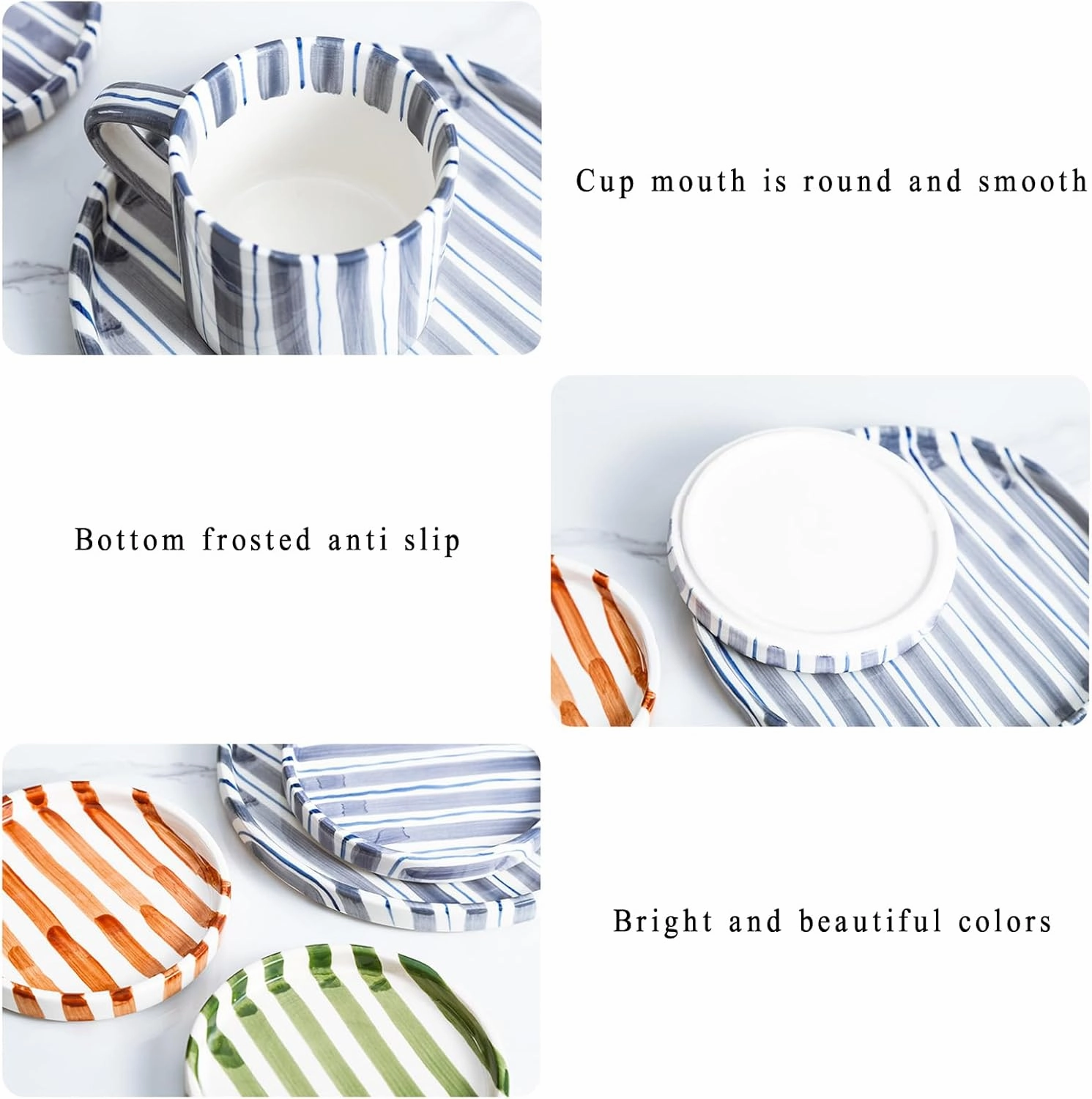 Espresso Cups Ceramic Coffee Mug Series European Striped Dot Coffee Cup And Saucer Mug Cake Plate Afternoon Tea Set Tea Cup And Saucer,A