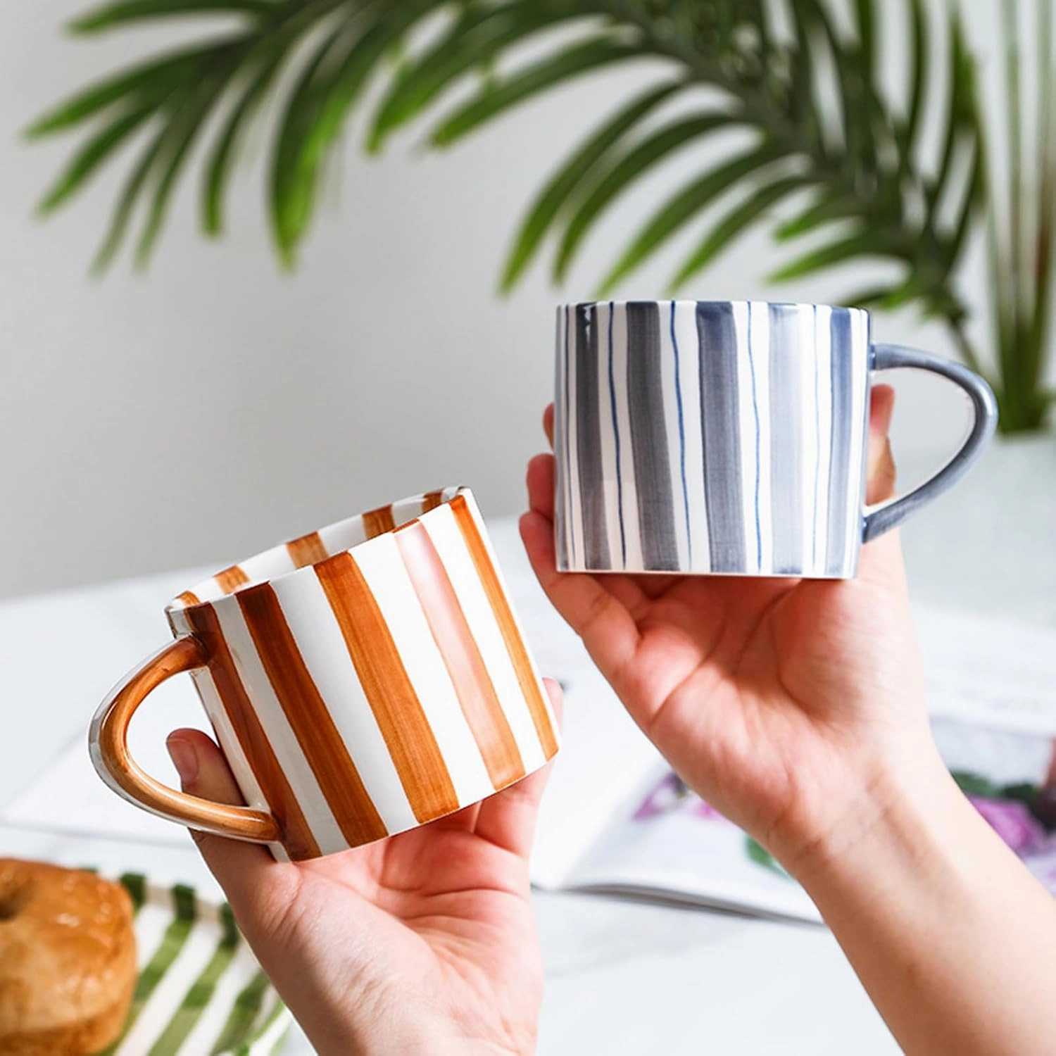 Espresso Cups Ceramic Coffee Mug Series European Striped Dot Coffee Cup And Saucer Mug Cake Plate Afternoon Tea Set Tea Cup And Saucer,A