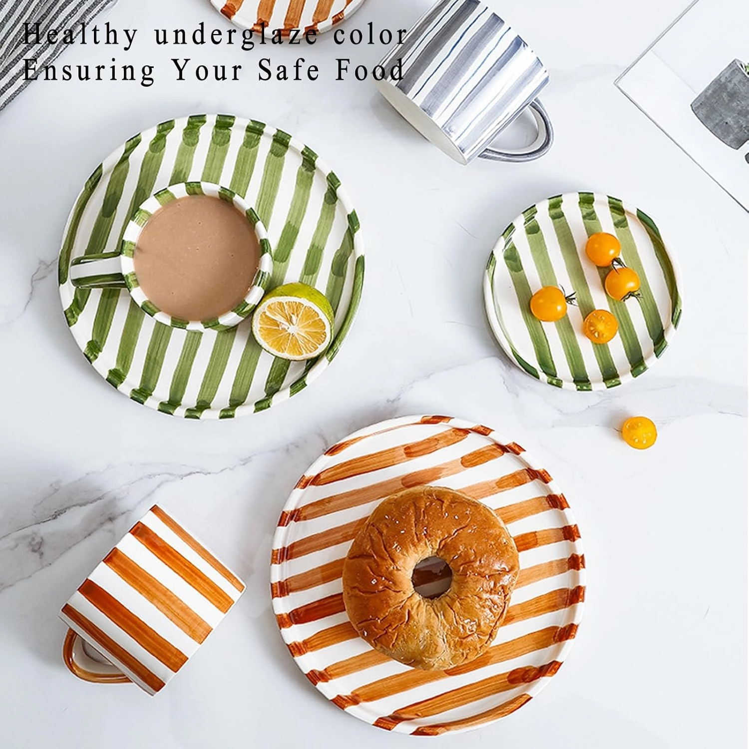 Espresso Cups Ceramic Coffee Mug Series European Striped Dot Coffee Cup And Saucer Mug Cake Plate Afternoon Tea Set Tea Cup And Saucer,A