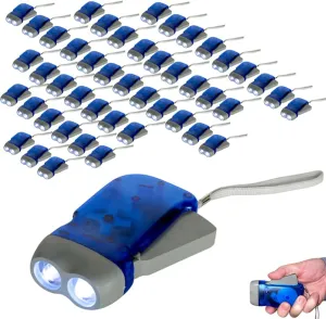 Evelots Hand Crank Emergency Flashlights -48 Pack- Camping , Home , Car - Double LED Bright Lights - Great for Hiking , Outdoor Sports , Power Outage Easy to Use