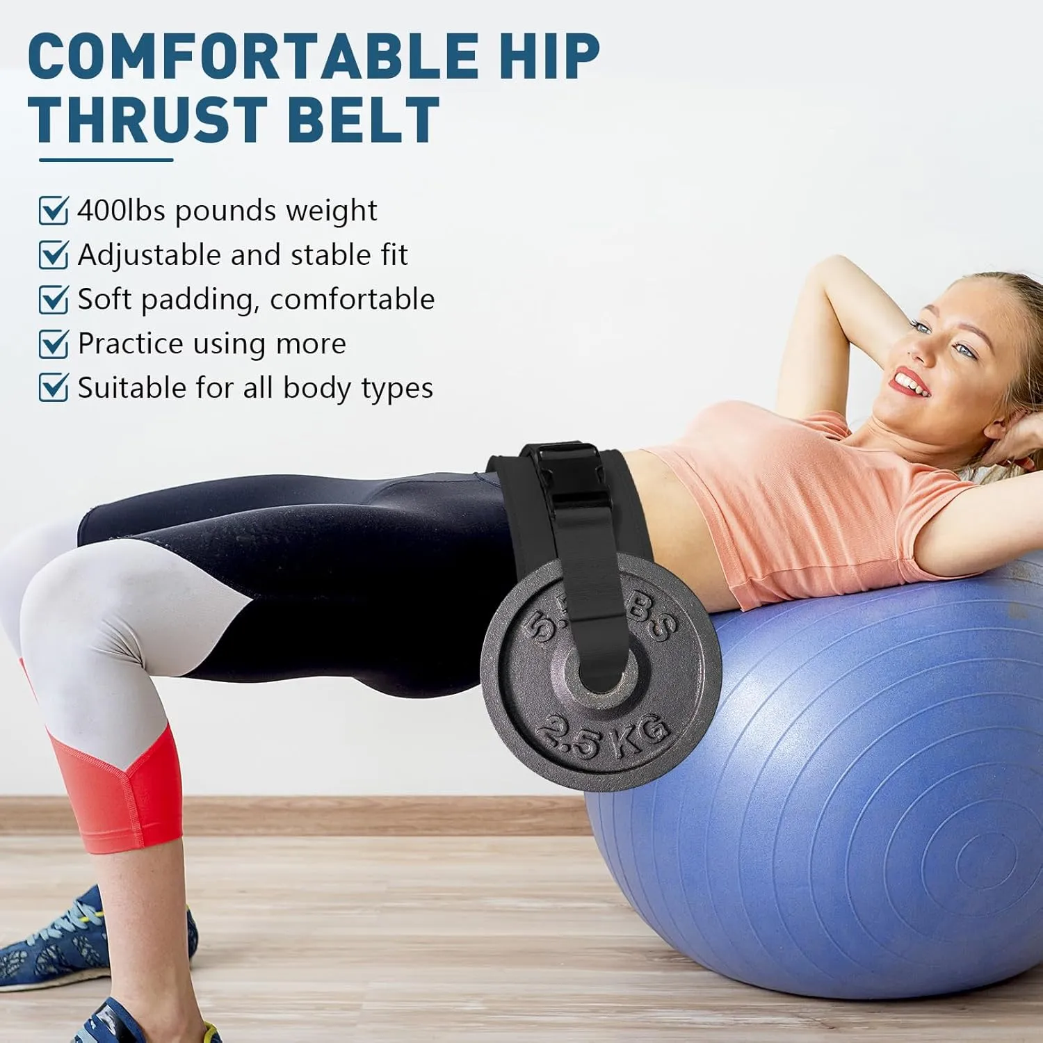 Exercise Hip Thrust Belt - Dumbbell Hip Thrust Belt - Premium Microfiber Leather Thickened & Widened Gym Equipment with Anti-Slip Padding，Supports Dumbbells/Kettlebells/Weight Plates，Home & Workout Fitness Gear