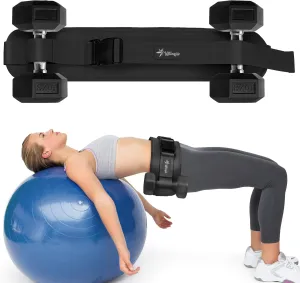 Exercise Hip Thrust Belt - Dumbbell Hip Thrust Belt - Premium Microfiber Leather Thickened & Widened Gym Equipment with Anti-Slip Padding，Supports Dumbbells/Kettlebells/Weight Plates，Home & Workout Fitness Gear