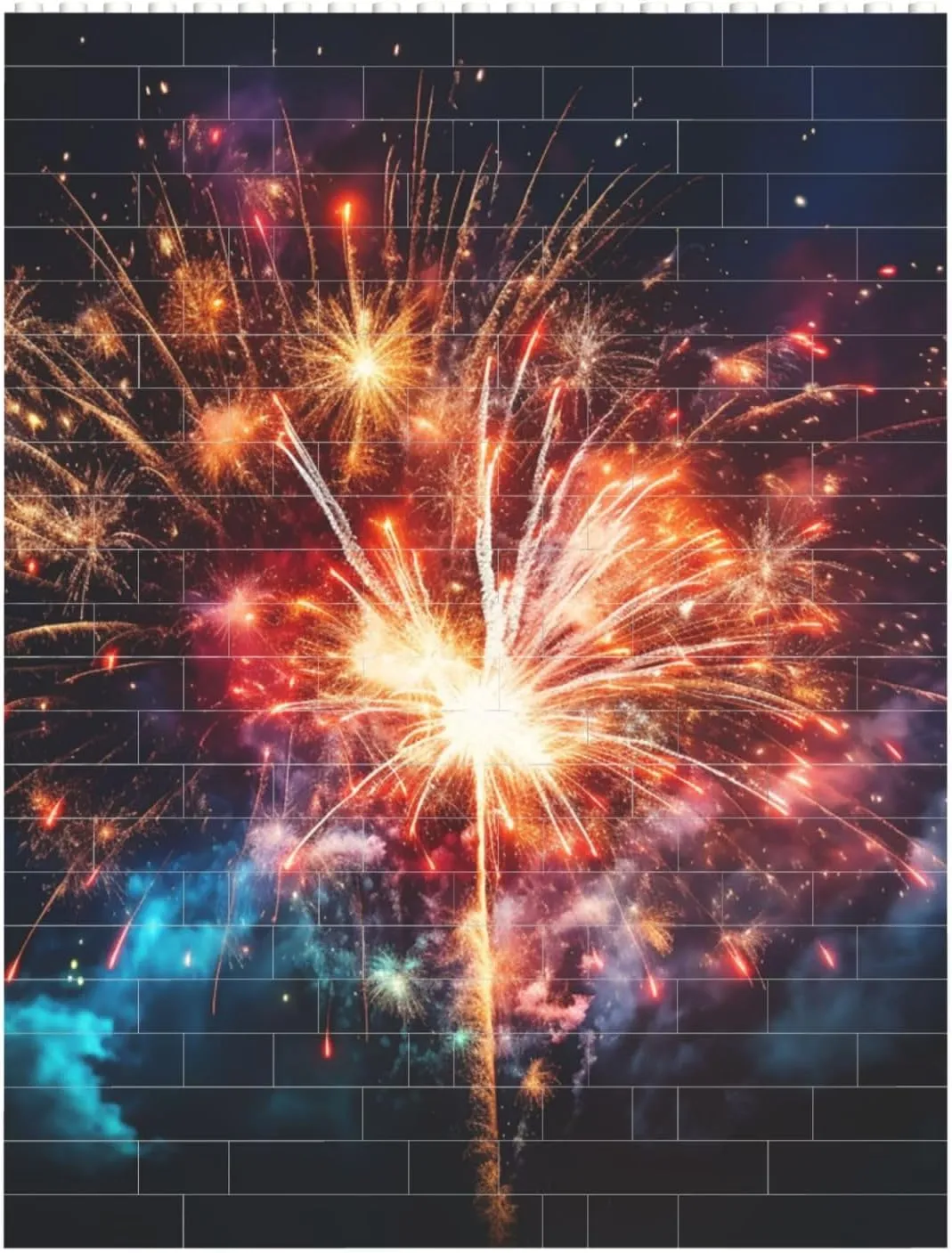 Explosion Firework Building Block Puzzle Personalized Building Bricks for Adults Square Shaped Block Puzzle Building Brick Block Puzzles Valentine's Day Gifts for Home Decor Brick Puzzle