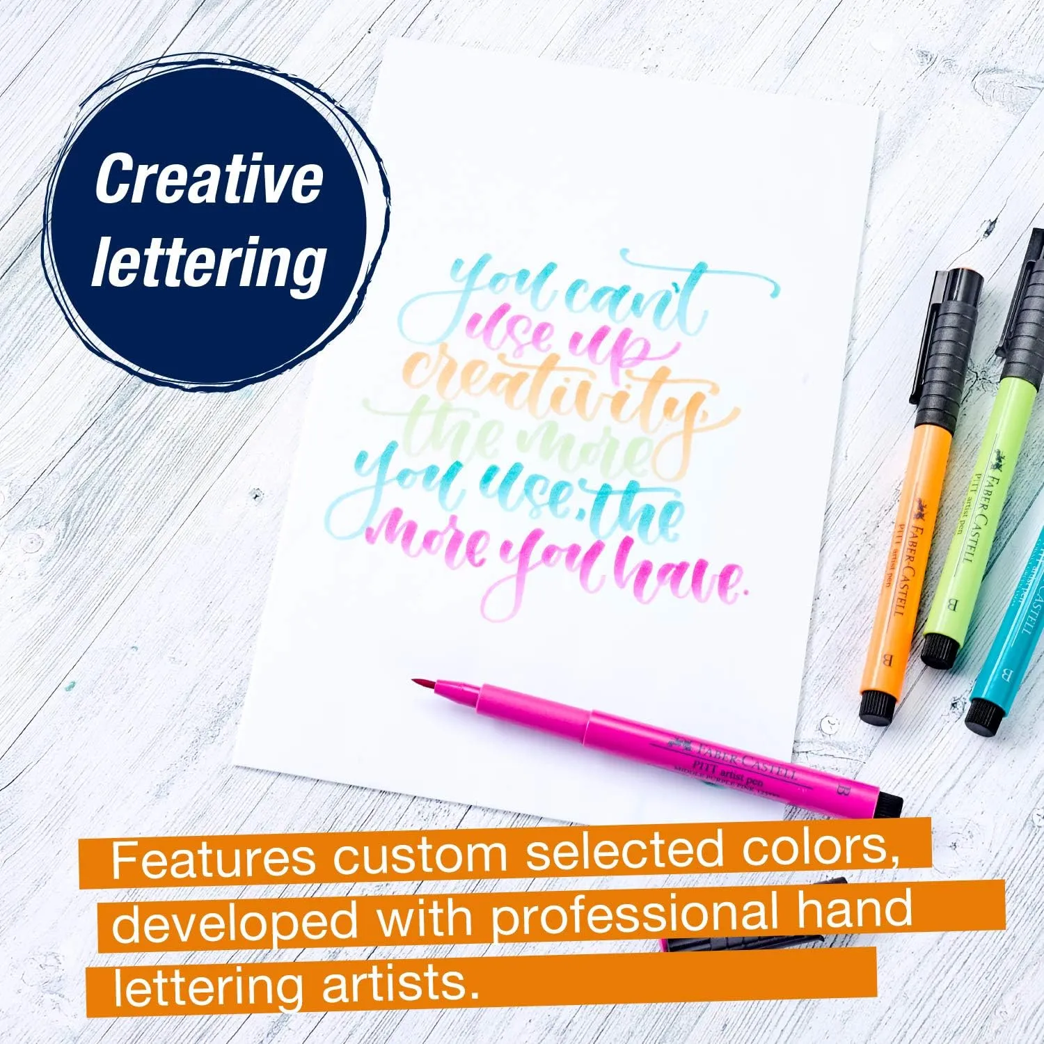 Faber-Castell Pitt Artist Pens - Brush Lettering - 4 Bright Colors