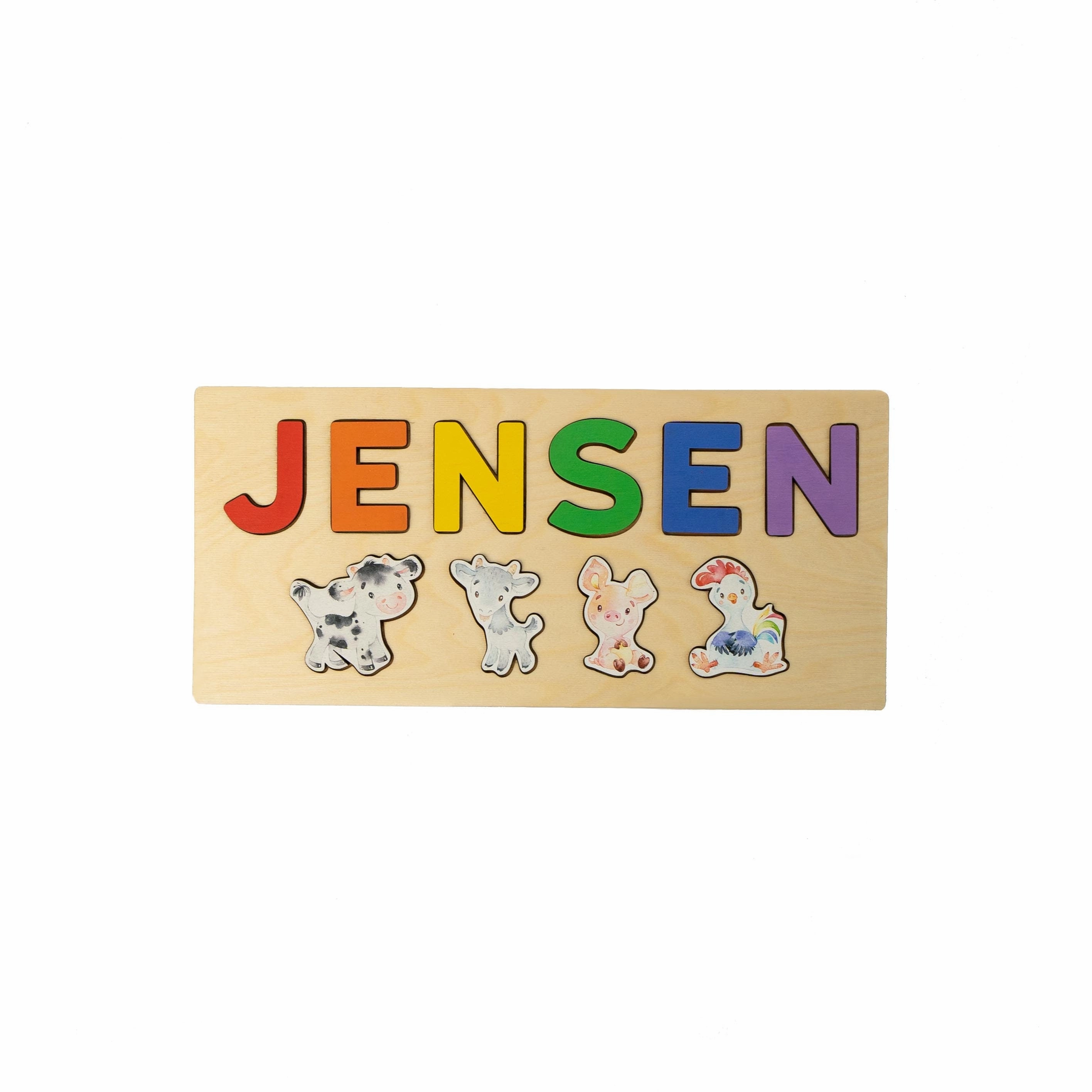Farm Animal Wooden Name Puzzle