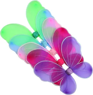 Fedio Girls Fairy Wings 5 Pack Princess Butterfly Costume Wings Set for Kids Dress up Birthday Party(Ages 3-6 Years) (Fairy wings(5Pack))