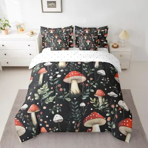 Feelyou Cute Mushroom Decor Bed Set Kids Girls Woman Twin Size Wild Mushroom Stuff 7 Pieces Beeding Set Ultra Soft Kawaii Fungus Bed in a Bag with Comforter, Sheets, Pillowcases Mushroom Room Decor