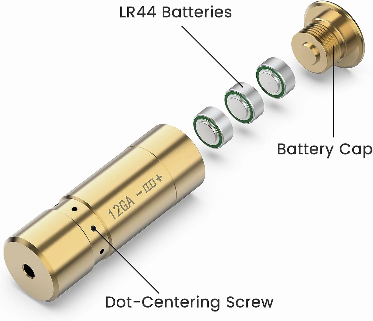Feyachi Bore Sight 9mm/12 Gauge/223 5.56mm Red/Green Laser Zeroing Boresighter with 3 Sets of Batteries