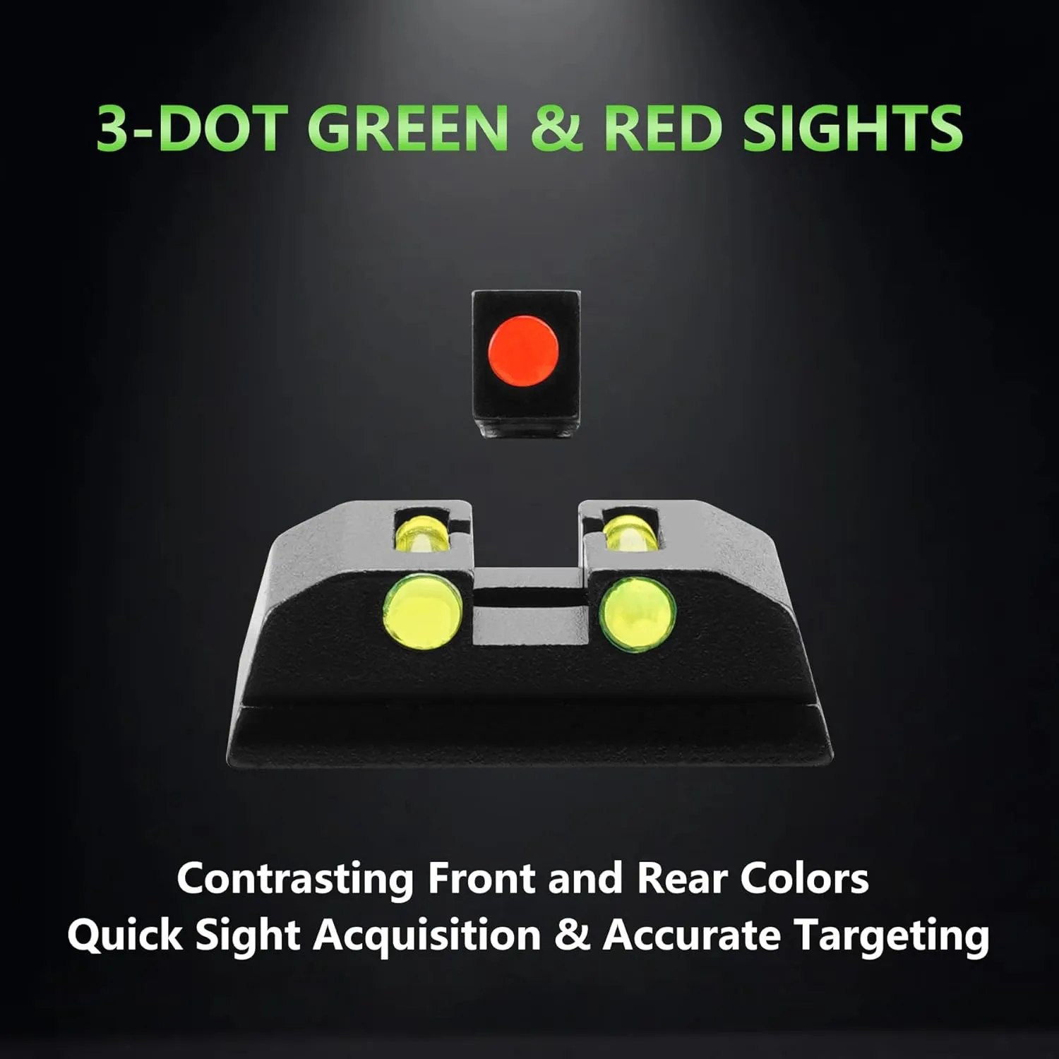 Fiber Optic Green Red Sights for Taurus G2C G2S G3 w/o PT111 G2 PT140 G2 709 740 TX22 No Tritium Sights Set with Assembly Tools