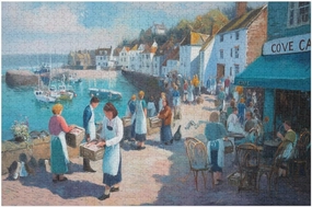 Fishing Port 1000 Piece Jigsaw Puzzle,Seafood Market Wooden Puzzle for Adults, Challenging Family Games,1000 PCS