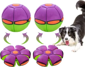 FlidRunest 2 Pack Two-Toned Pet Flying Saucer Ball for Medium Large Dogs - Outdoor Sports Disc Toy (NO Lights)