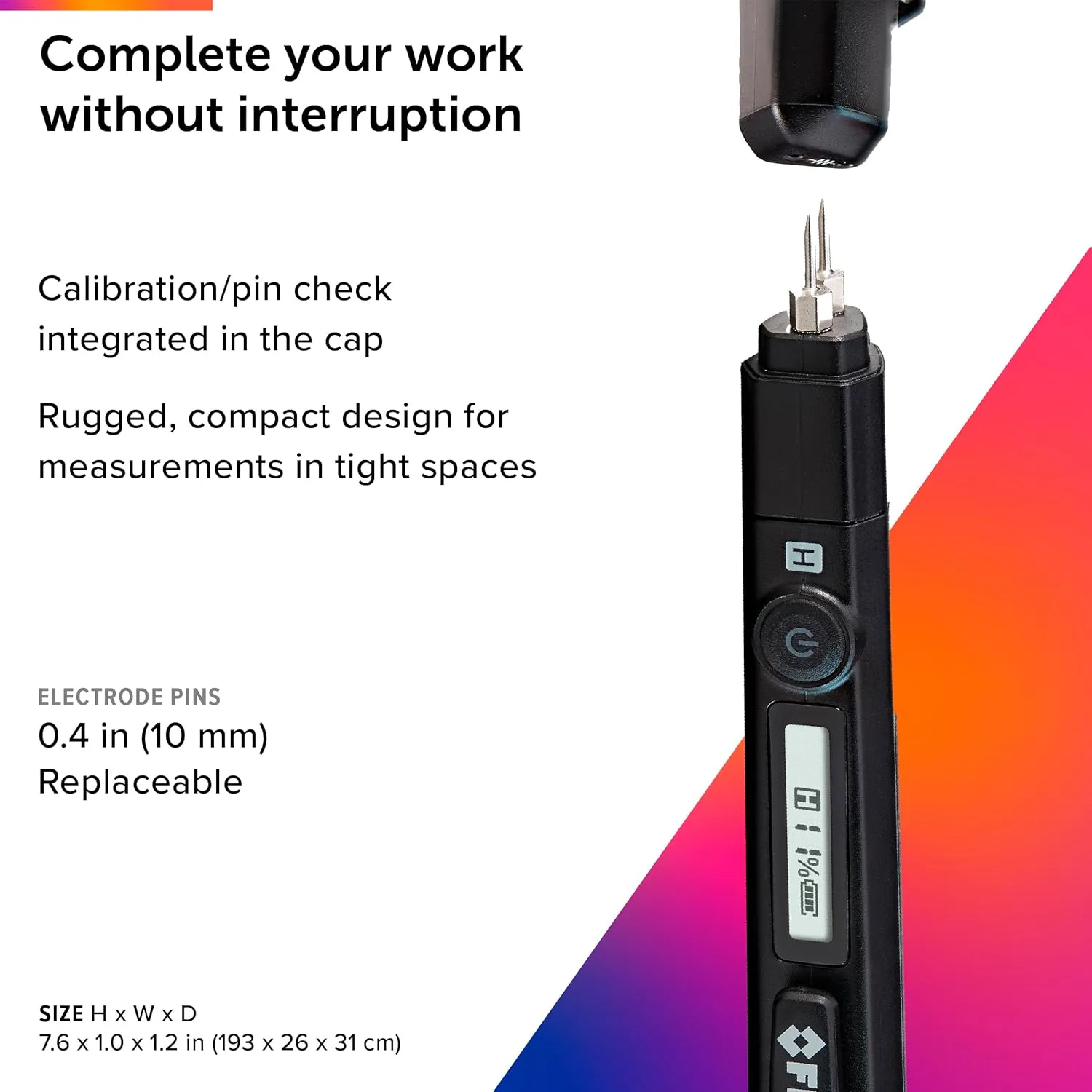 FLIR MR40 Moisture Pen   Flashlight, Pocket Portable, Rugged 2-Pin, Single-Scale Moisture Meter with an Integrated Flashlight for Wood and Common Building Materials