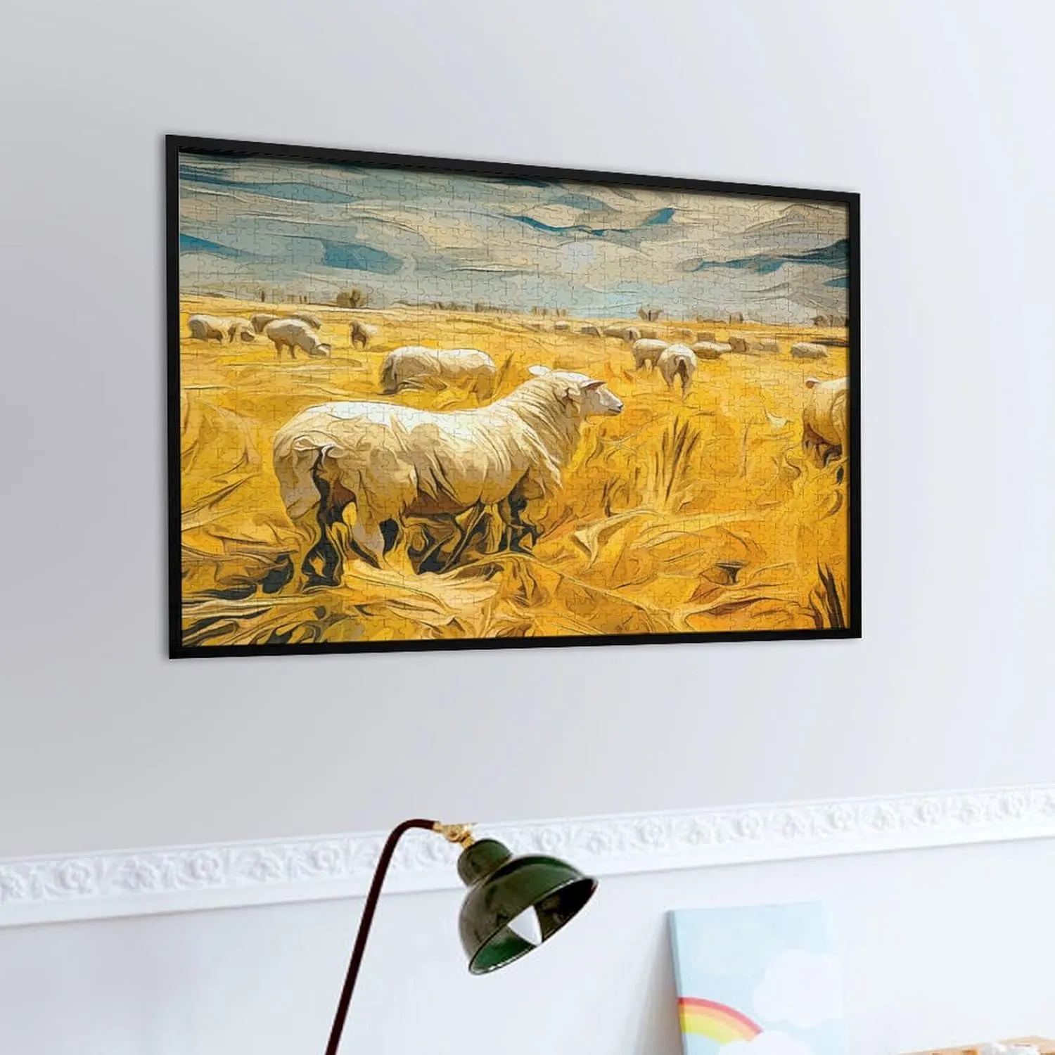 Flock of Sheep 1000 Piece Jigsaw Puzzle,Golden Grassland Wooden Puzzle for Adults, Gift,1000 PCS