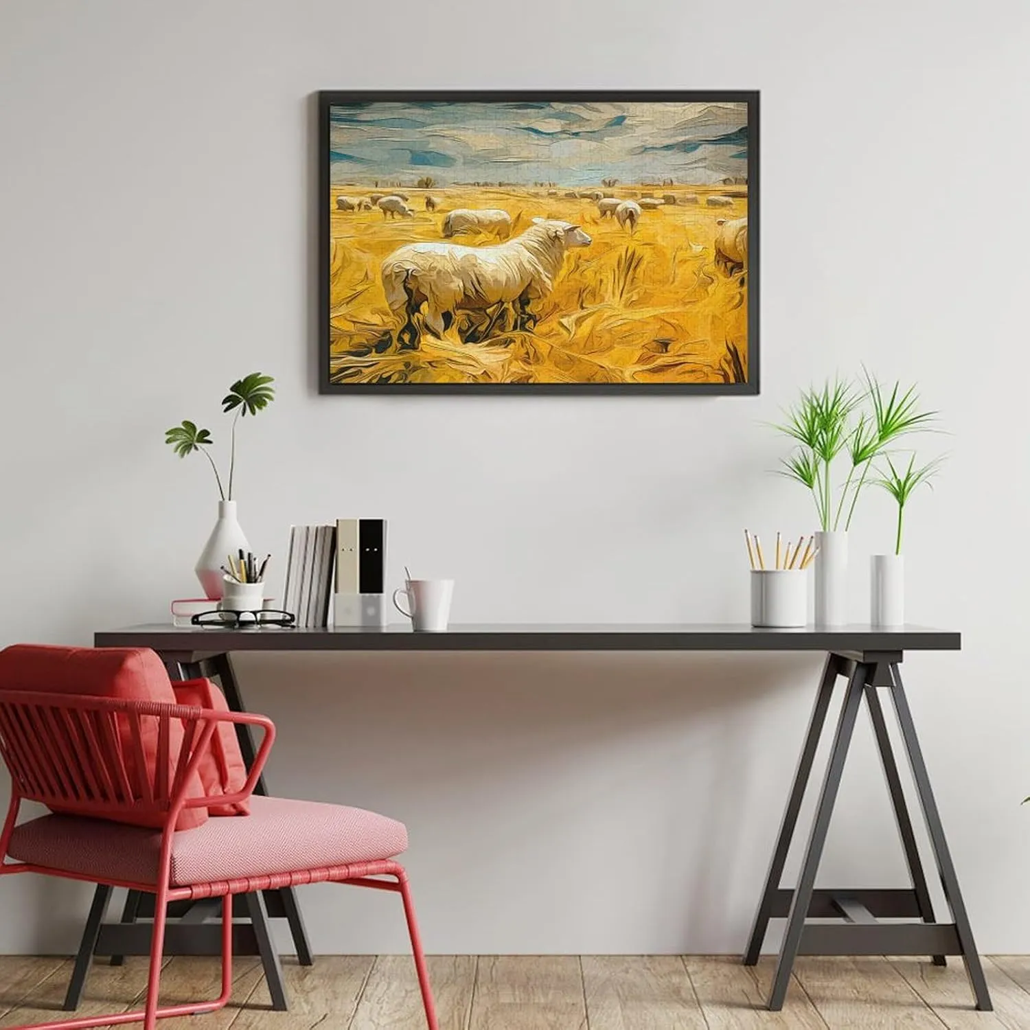 Flock of Sheep 1000 Piece Jigsaw Puzzle,Golden Grassland Wooden Puzzle for Adults, Gift,1000 PCS