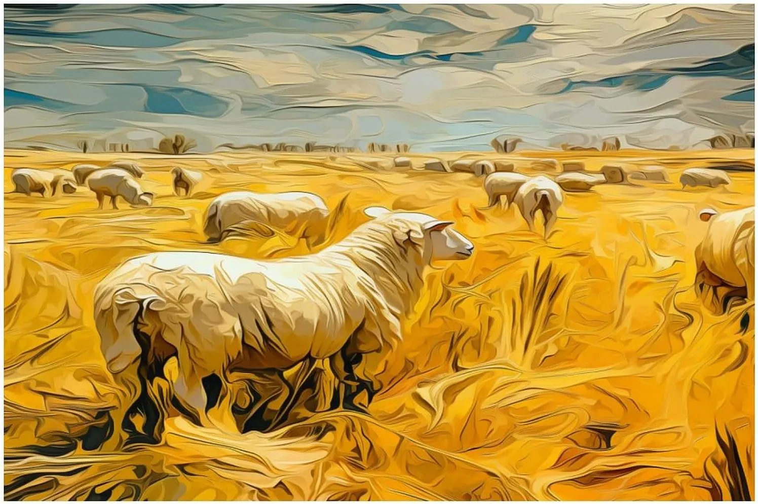 Flock of Sheep 1000 Piece Jigsaw Puzzle,Golden Grassland Wooden Puzzle for Adults, Gift,1000 PCS