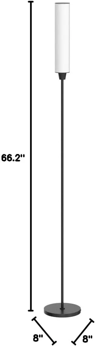 Floor Lamp with Remote Control,Bright Floor Lamps for Living Room/Bedroom/Office, Stepless Adjustable 3000K-6000K Colors and 10-100% Brightness,Standing Light with Foot Switch (Black)