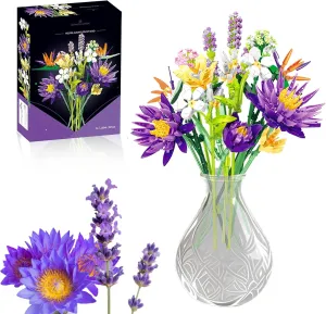 Flowers Building Set Flowers for Adults Birds of Paradise Flower DIY Building Toys Great Home Decor Gift for Christmas, Valentine's Day, Mother's Day - 13 Artificial Botanical Collection Flowers