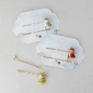 Fluffy Fox Hairpin Set
