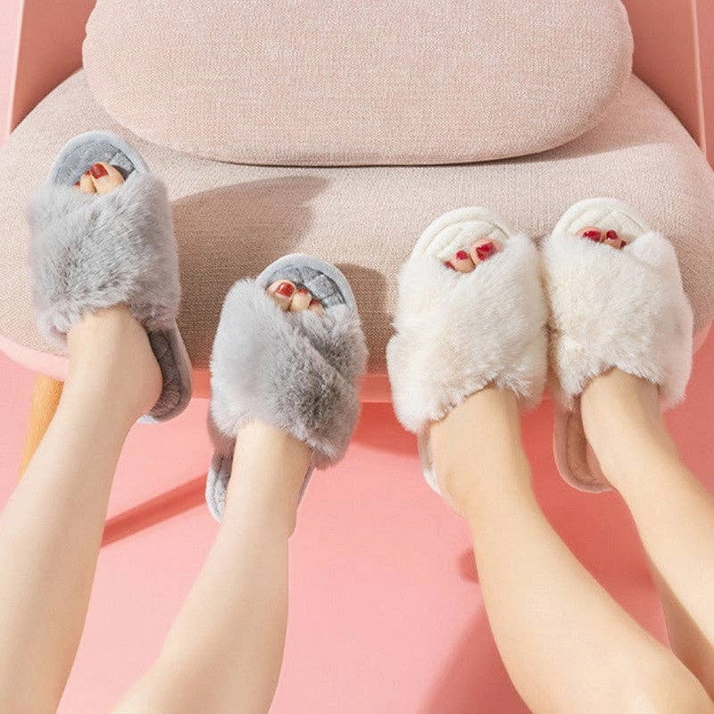 Fluffy Slipper - Aspen - Grey - S/M/L - Pack