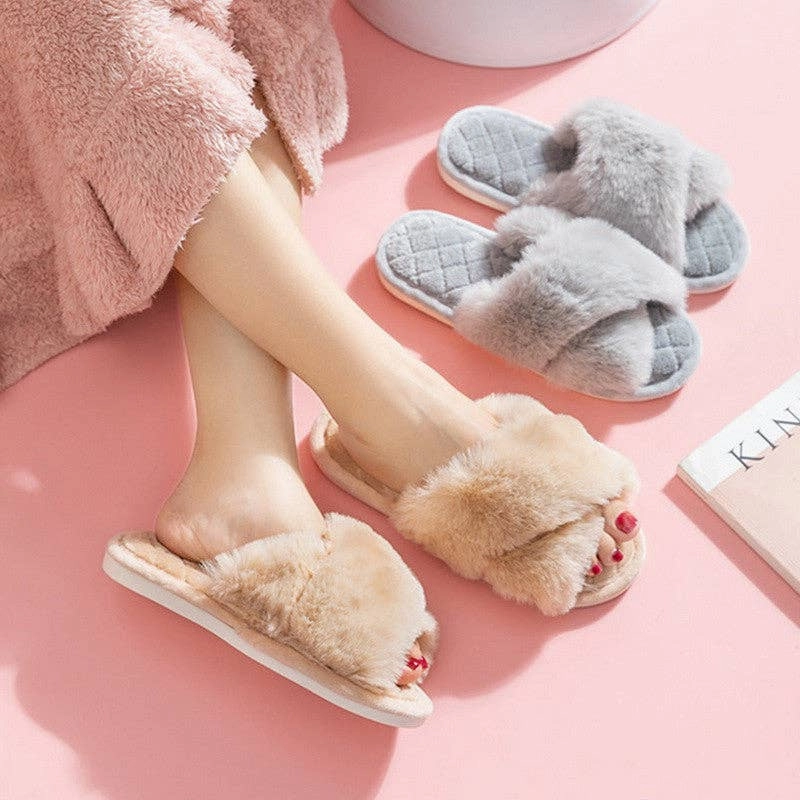 Fluffy Slipper - Aspen - Grey - S/M/L - Pack