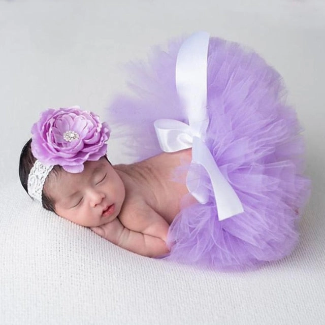 Fluffy Sunflower Tutu Set Baby Yellow Tutu Skirt with Headband Cake Smash Outfit Newborn Photo Props Infant Princess clothes