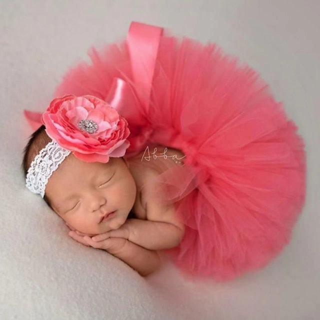 Fluffy Sunflower Tutu Set Baby Yellow Tutu Skirt with Headband Cake Smash Outfit Newborn Photo Props Infant Princess clothes