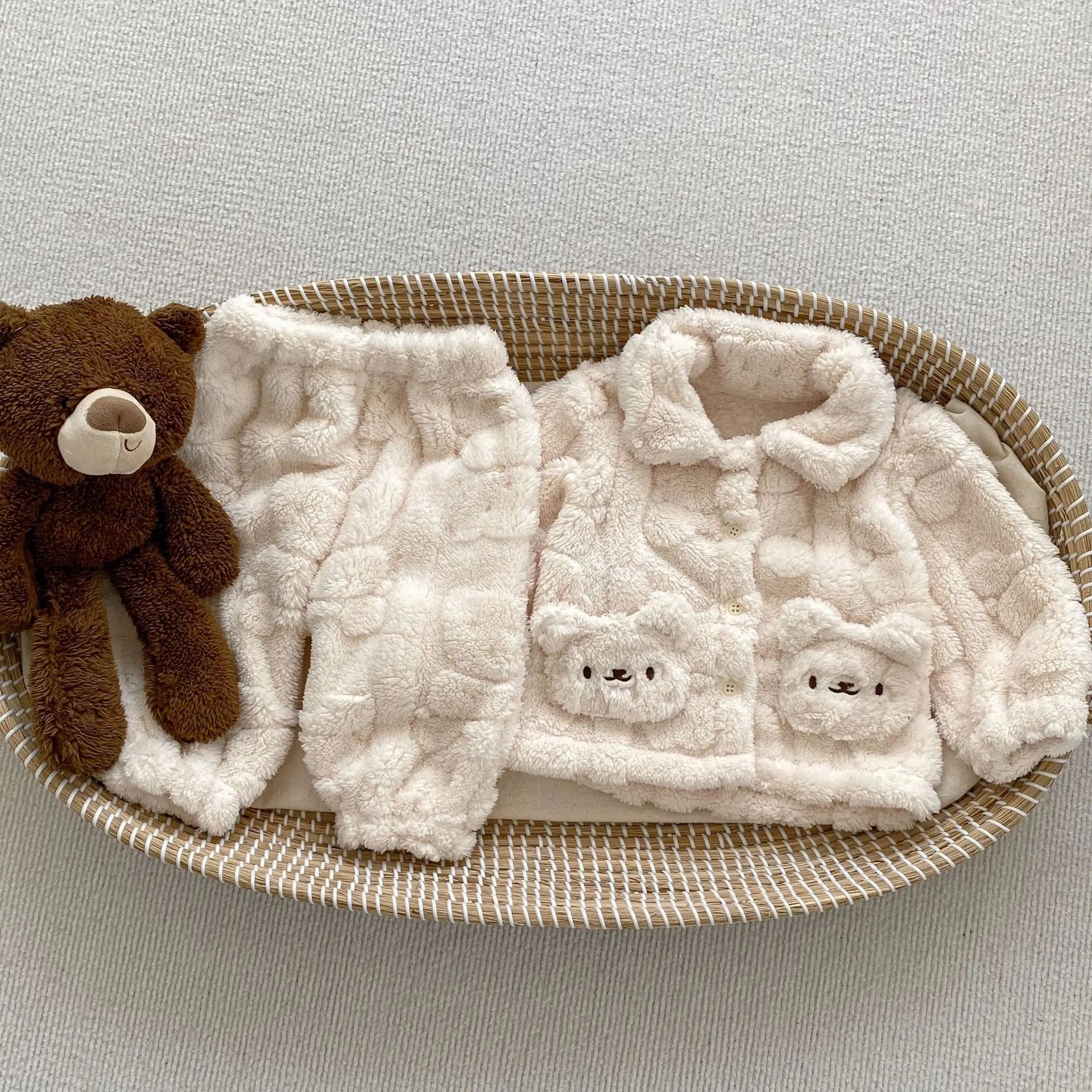 Fluffy Teddy 2 Piece Set | 3 Colours